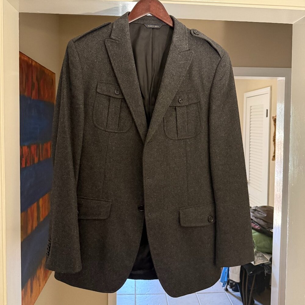 BANANA REPUBLIC Mens Gray Tweed Blazer